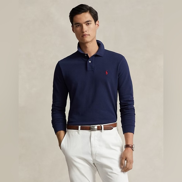 Custom Slim Fit Mesh Polo Shirt - Picture 1 of 3